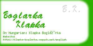boglarka klapka business card